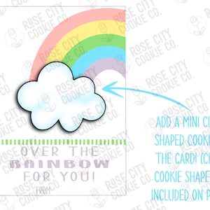Over the Rainbow for You Valentines PDF Digital Download druckbare Cookie Karte