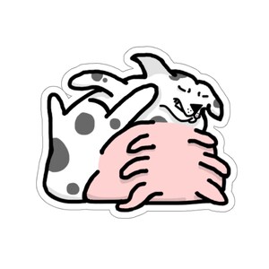 Sticker chien qui démange complètement