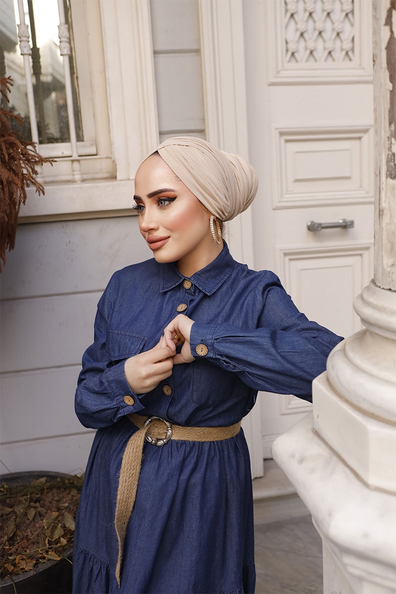 Modest Denim Dress Denim Islamic Dress dress Hijab Denim Dress