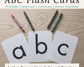 ABC Flash Cards Printable: Uppercase and Lowercase (Digital Download)