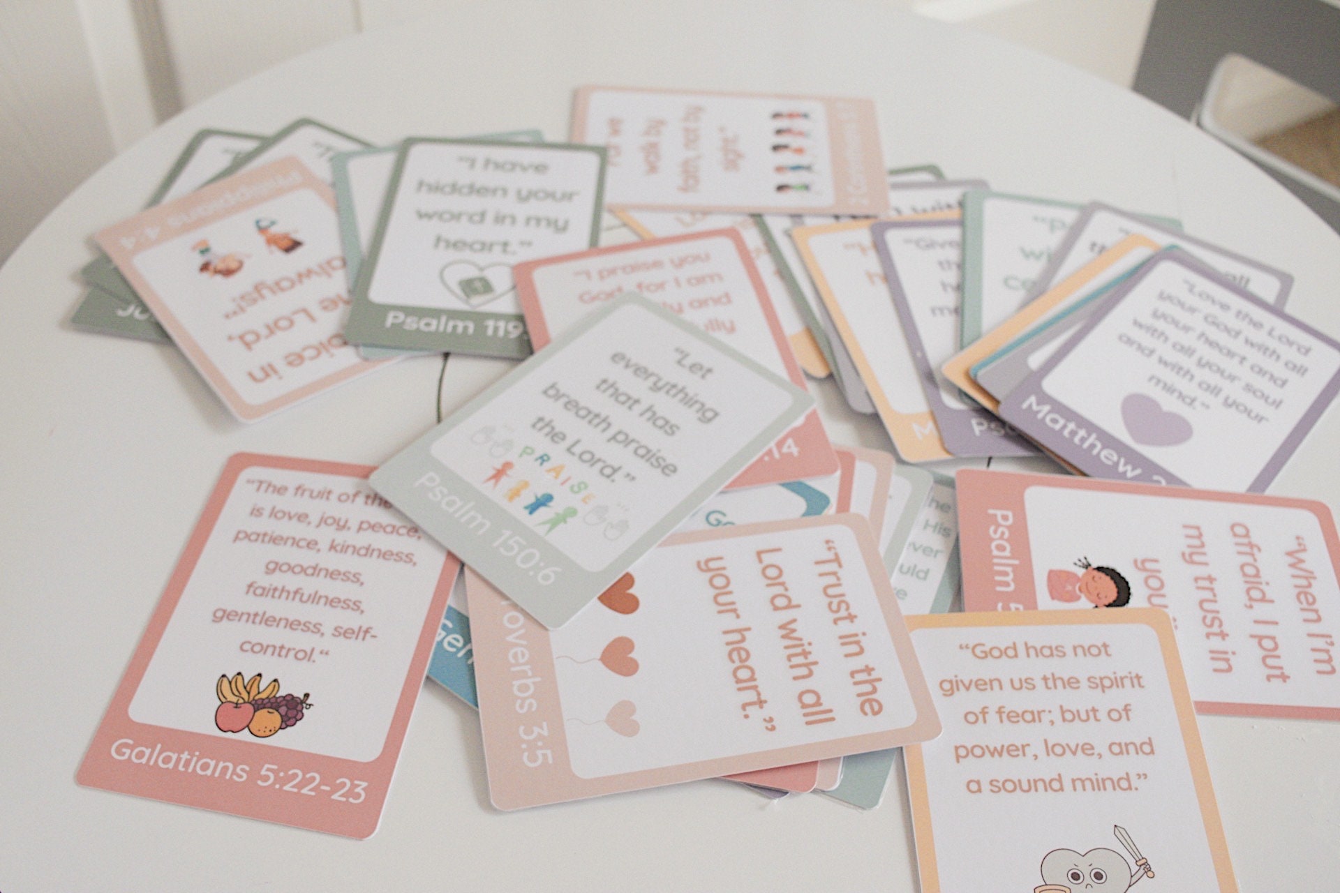 PRINTABLE Morning Basket Bible Verse Cards, Scripture Flashcards, 32