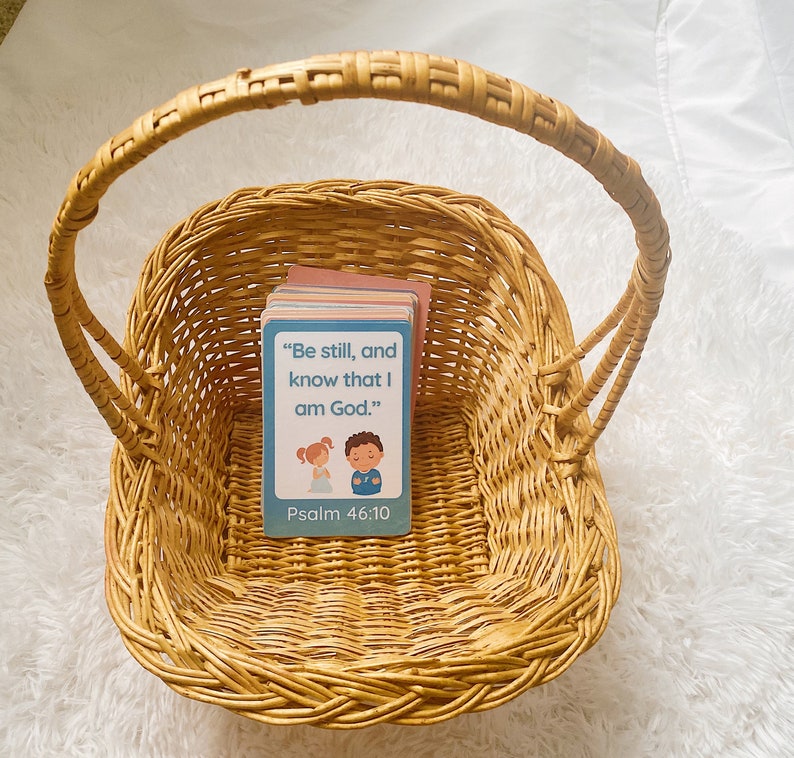 PRINTABLE Morning Basket Bible Verse Cards, Scripture Flashcards, 32