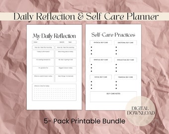 Selbstpflege-Planer & Manifestation Checkliste für psychische Gesundheit und Wohlbefinden, tägliches Manifestation Geschenk, Selbstfürsorge täglich undatierter druckbarer Plan