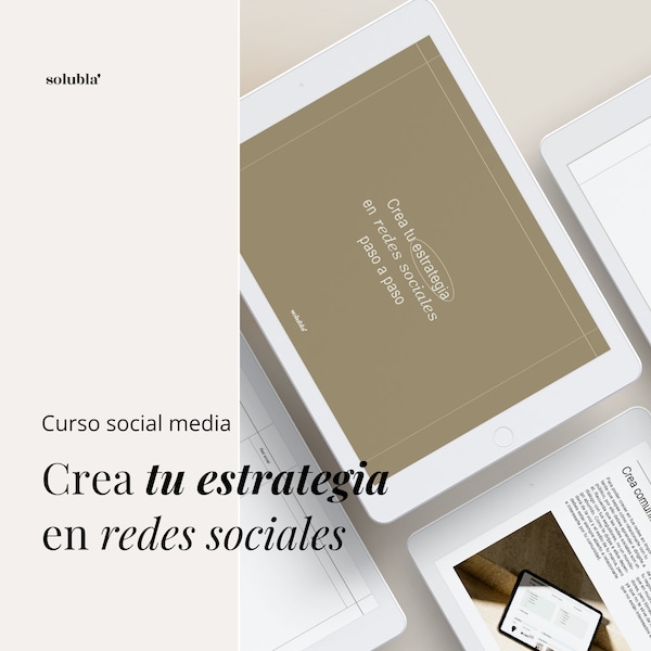 Curso Crea tu estrategia de social media paso a paso, workbook y plantilla Notion, planifica tu estrategia de marketing digital y contenido