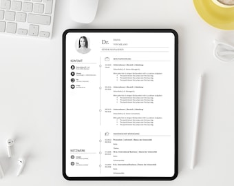 CV template German Word | Tabular | CV Template German 2023 | Consulting | Template | German Curriculum Vitae