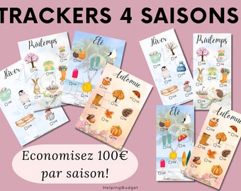 Trackers of the 4 seasons | A6 & A5 budget envelopes | To print and laminate | A6 and A5 budget envelope trackers