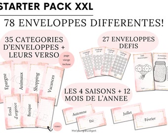 Pack de démarrage complet XL | Enveloppes budget A5 et/ou A6 | A imprimer et plastifier | Tracker défi budgétaire A5 et/ou A6