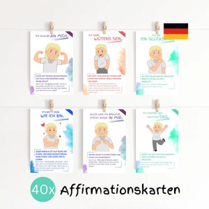 40 Affirmationskarten Kinder | Mutmachkarten Einschulung Geschenk | Geschenk Kindergeburtstag Ermutigungskarten | Weihnachtsgeschenk