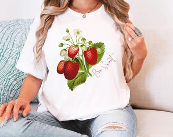 T-shirt aux fraises : t-shirt d'été vintage aux baies botaniques