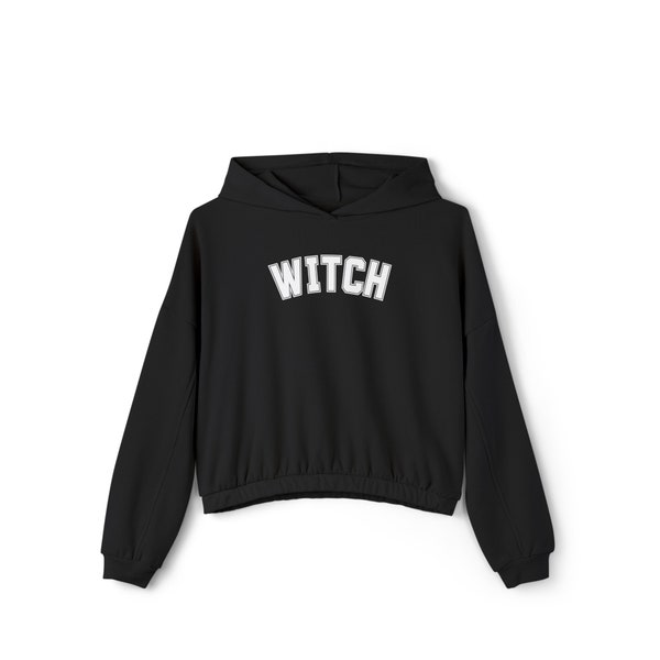 WITCH Cropped Mushroom Hoodie Women's Cinched Bottom Hoodie Witchy Gift College Witch University Gift Magical Witch Hoodie Oversized Crop