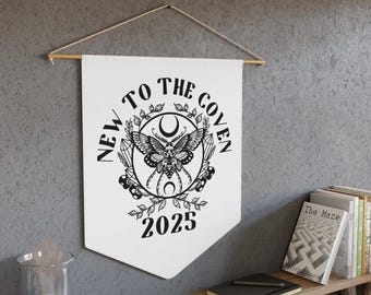 Gothic Baby Shower Pennant: New to the Coven 2025 Moth & Mushroom Goth Decor