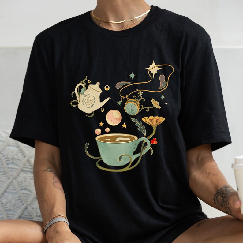 Magic Tea Party T-shirt Whimsigoth Shirt Moon Stars Planets T Shirt ...