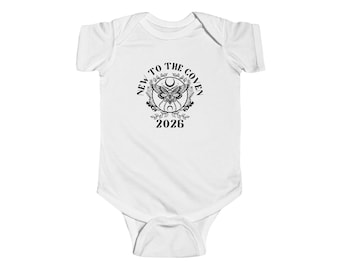 2026 New To The Coven Baby Bodysuit Witchy Gift Baby Shower Newborn Witch Goth Onesie
