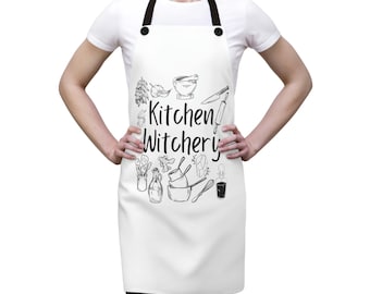 Kitchen Witchery Apron, Gift for Kitchen Witch, Witch Aesthetic Kitchen Decor, Gift for Chef, Food Lover, Culinary Arts Gift