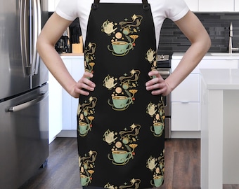 Magic Tea Party Apron: Detachable Straps, Kitchen Witch Mystical Gift