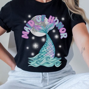MAID OF HONOR T-Shirt Mermaid Shirt for Maid of Honor Bridal Shower Tee Mermaid Bachelorette Party Shirt Bridal Party Gift Wedding Party