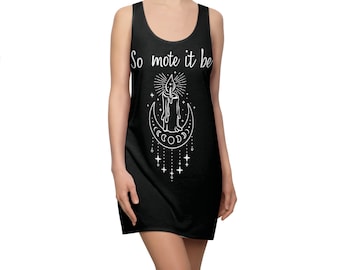 So Mote It Be Tank Dress: Witchy Goth Celestial Moon & Stars