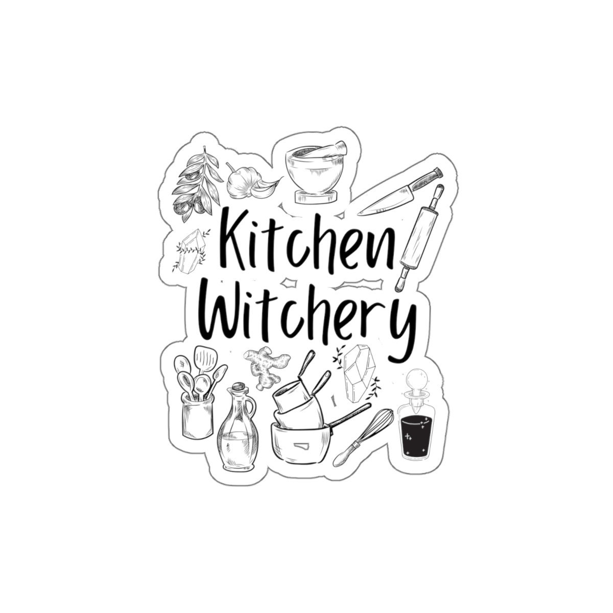 Kitchen Witch Sticker Kitchen Witchery Vinyl Sticker Kitchen Etsy
