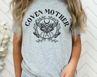 Coven Mother T-Shirt: Moth & Crescent Moon Goth Tee