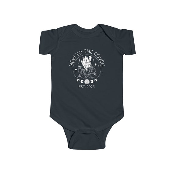 New To The Coven Baby Bodysuit 2025 Witchy Gift Gothic Mom Witches Goth Baby Shower