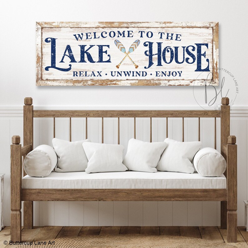 Lake House Sign Lake House Decor for Wall Lake House Decor Etsy