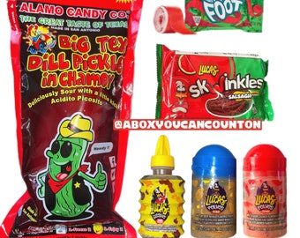 Chamoy Pickle Kit -6 ITEMS Trending Chamoy Alamo Candy Co Official Chamoy Pickle Kits Sour Mexican Candy Lucas Halloween Fall Mango