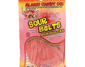 Alamo Candy Co Sour Belts Sour Candy Halloween Mexican candy Stocking stuffers Christmas