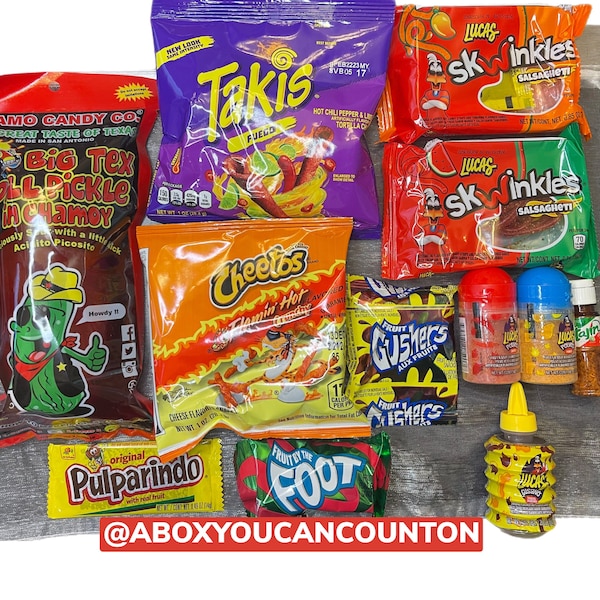 Chamoy Pickle Kit-12 ITEMS TikTok Trending Chamoy Mexican Candy Package Chamoy with Extras Alamo Candy Co Mango