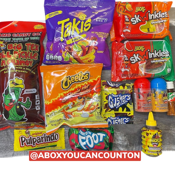 Chamoy Pickle Kit-12 ARTIKEL TikTok Trending Chamoy Mexikanisches Süßigkeitspaket Chamoy mit Extras Alamo Candy Co Mango