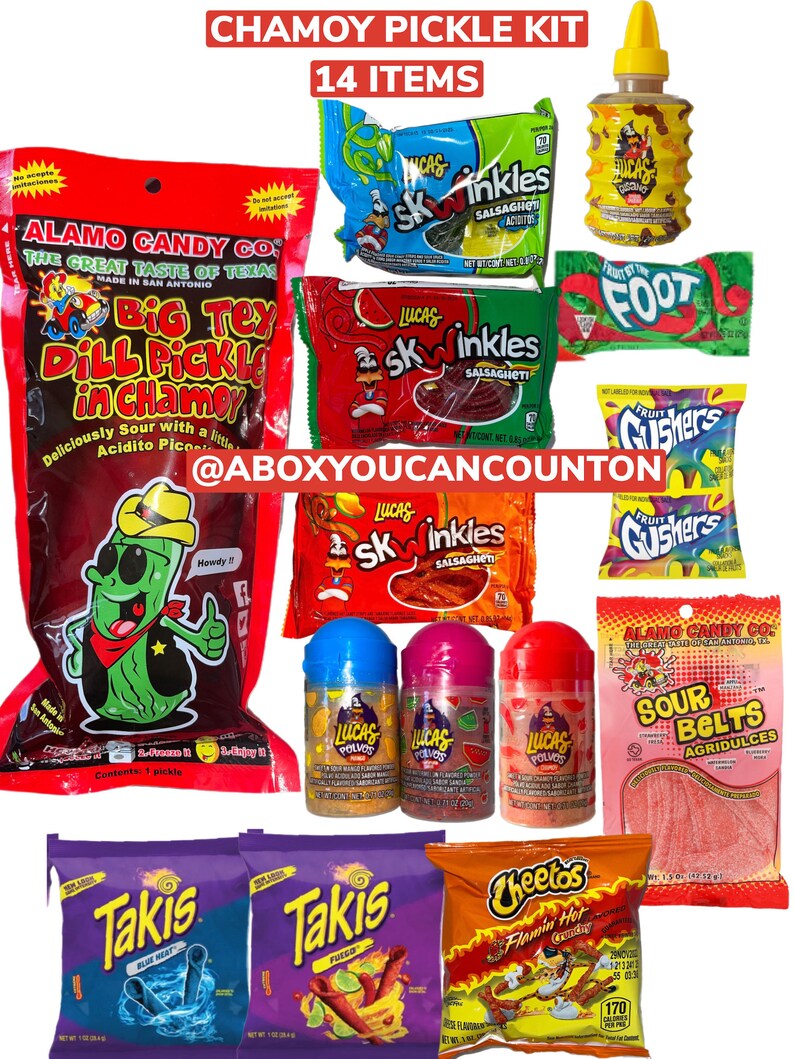 Chamoy Pickle Kit With Extras14 ITEMS Trending Chamoy Alamo Etsy
