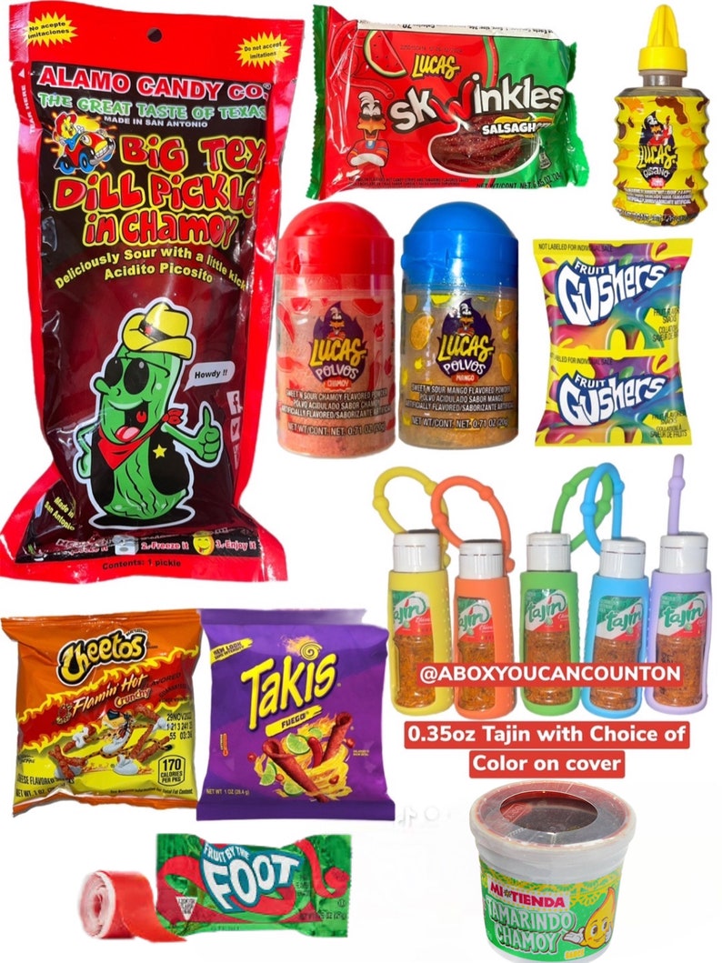 Chamoy Pickle Kit Hot Cheetos&takis Package With Tajin Etsy