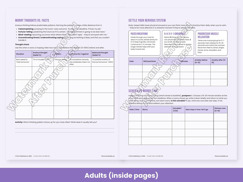 Angstbewältigungs-Arbeitsblätter für Kinder, Jugendliche und Erwachsene – Kognitive Verhaltenstherapie, Angstleiter, Sorgentagebuch Bild 7