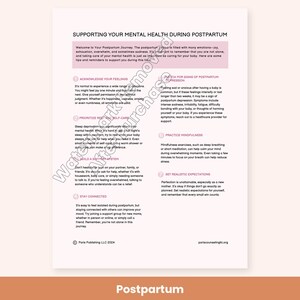 Infertility and Postpartum Handout and Prompts image 4