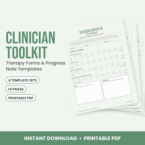 Therapist Forms: SOAP DAP BIRP Progress Notes, Treatment Plan Template, Session Check-In, Welcome Packet image 1