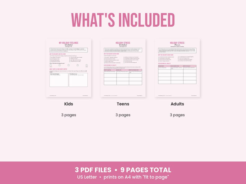 Holiday Stress Worksheets for Kids, Teens & Adults - Winter Break Coping, Boundaries, Therapy Printable PDF image 8