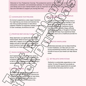 Brochure et invites sur l'infertilité et le post-partum