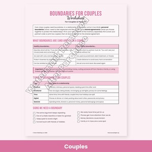 Healthy Boundaries Worksheets for Adults, Couples & Teens, Setting Limits Scripts, Therapy Printable PDF image 4