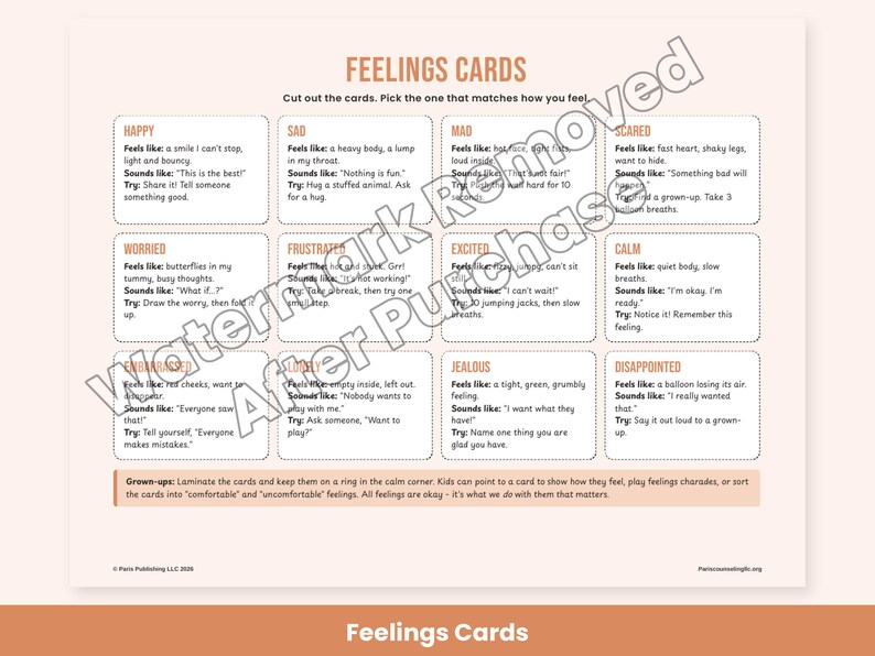 Calm Down Corner Kit, Calming Posters, Feelings & Strategy Cards, SEL Classroom Printable for Kids image 3