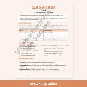 Calm Down Corner Kit, Calming Posters, Feelings & Strategy Cards, SEL Classroom Printable for Kids image 5