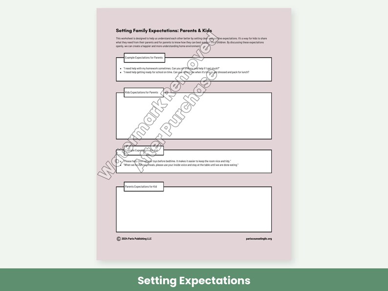 Family Therapy Worksheet Bundle, Blended Family, Co-Parenting, Couples and Parent Child Communication image 5