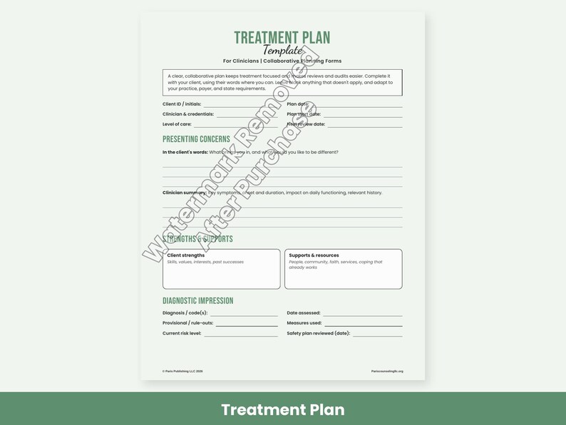 Therapist Forms: SOAP DAP BIRP Progress Notes, Treatment Plan Template, Session Check-In, Welcome Packet image 4