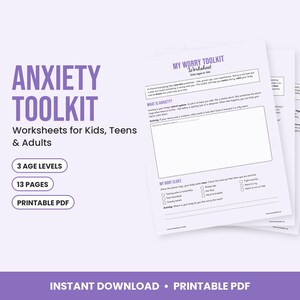 Angstbewältigungs-Arbeitsblätter für Kinder, Jugendliche und Erwachsene – Kognitive Verhaltenstherapie, Angstleiter, Sorgentagebuch Bild 1