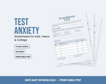 Hojas de trabajo para superar la ansiedad ante los exámenes (para niños, adolescentes y universitarios): técnicas para afrontar el estrés de los exámenes, plan de estudio en PDF.