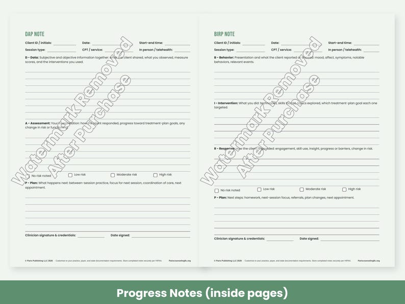 Therapist Forms: SOAP DAP BIRP Progress Notes, Treatment Plan Template, Session Check-In, Welcome Packet image 7