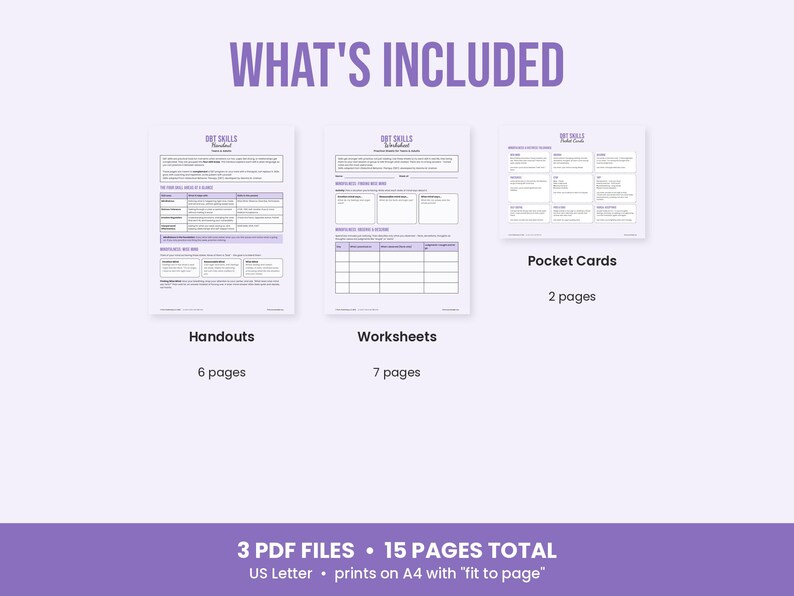 DBT Skills Worksheets, Distress Tolerance, Emotion Regulation, DEAR MAN, Diary Card, Therapy Handouts image 7