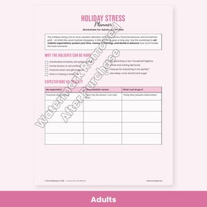 Holiday Stress Worksheets for Kids, Teens & Adults - Winter Break Coping, Boundaries, Therapy Printable PDF image 6