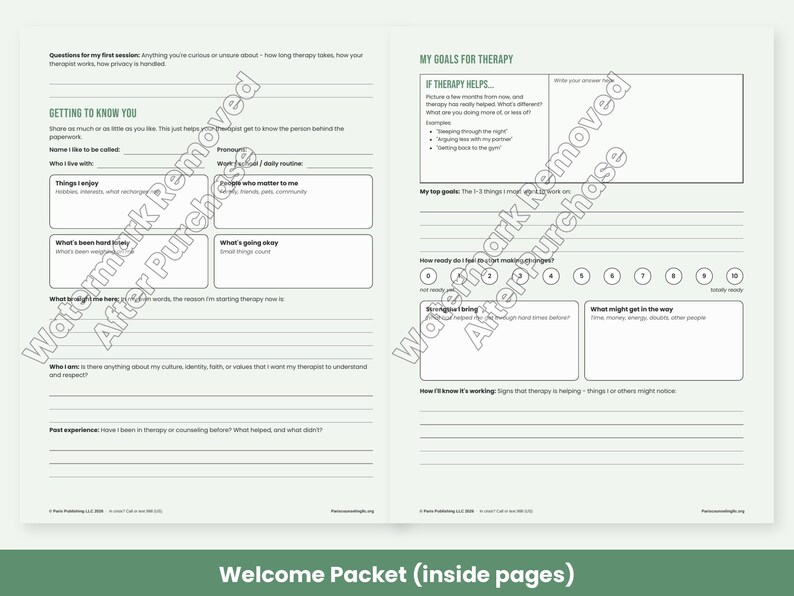 Therapist Forms: SOAP DAP BIRP Progress Notes, Treatment Plan Template, Session Check-In, Welcome Packet image 9