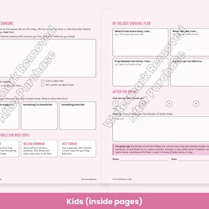 Holiday Stress Worksheets for Kids, Teens & Adults - Winter Break Coping, Boundaries, Therapy Printable PDF image 3