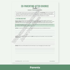Co-Parenting Worksheets for Divorce, Two Homes Kids Activity, Teen Coping, Communication Plan, Therapy PDF image 2
