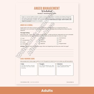 Hojas de trabajo para el manejo de la ira para niños, adolescentes y adultos: técnicas para calmarse, terapia (PDF imprimible) imagen 6